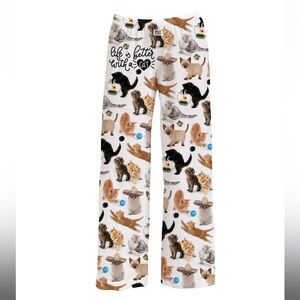 Brief Insanity cozy cat print pj lounge pants